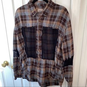 LF Furst of a Kind Plaid Flannel Mesh Shirt